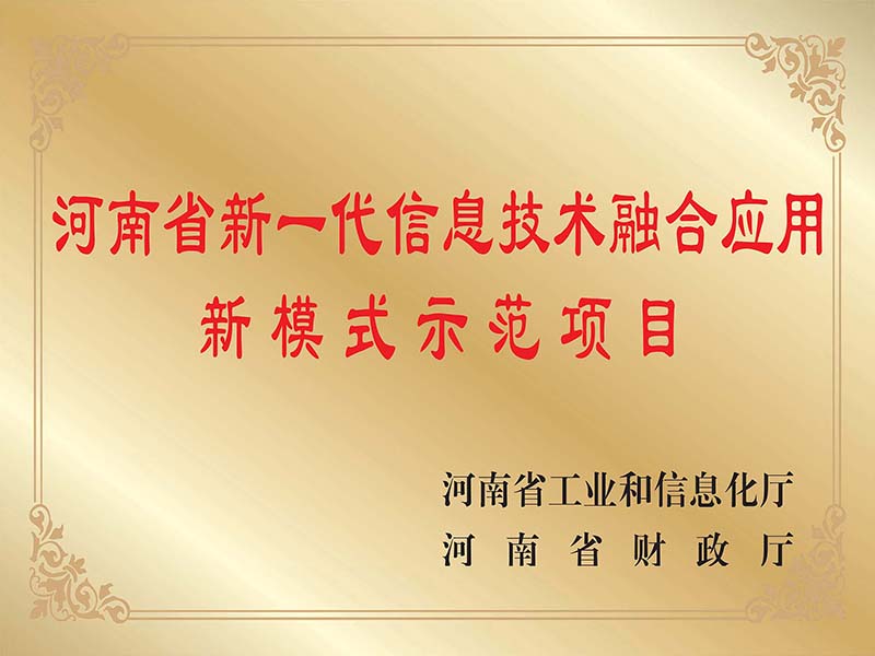 河南省新一代信息技术融合应用新模式示范项目
