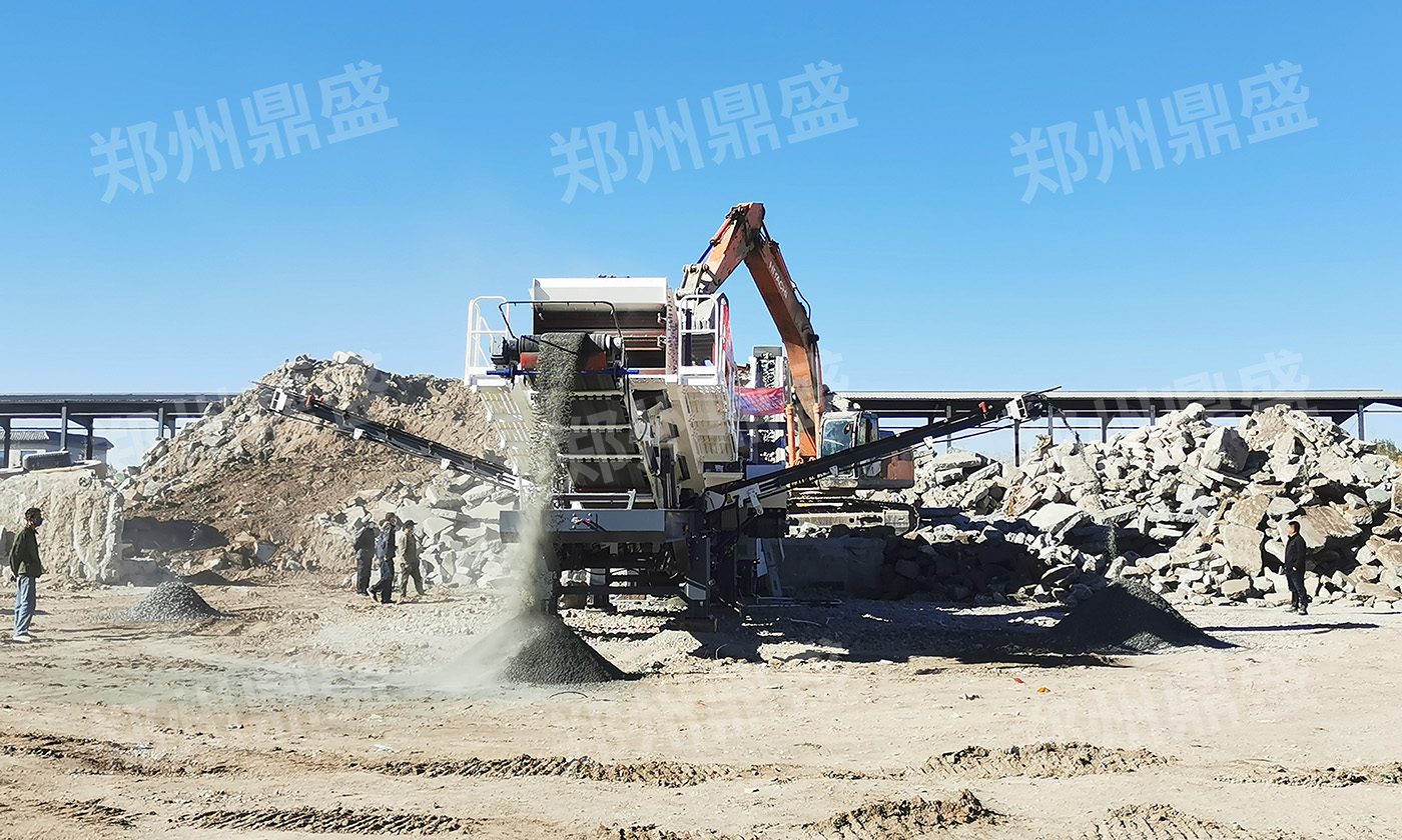 河北省——轮胎移动式破碎筛分一体车服务于廊坊建筑固废资源化项目